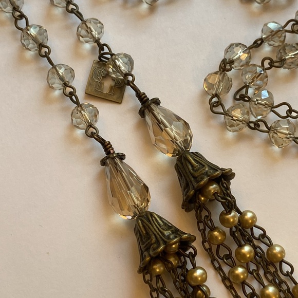 Vintage Jewelry - Czech glass + Swarovski Crystal cincture w/ traditional beaded tassels
